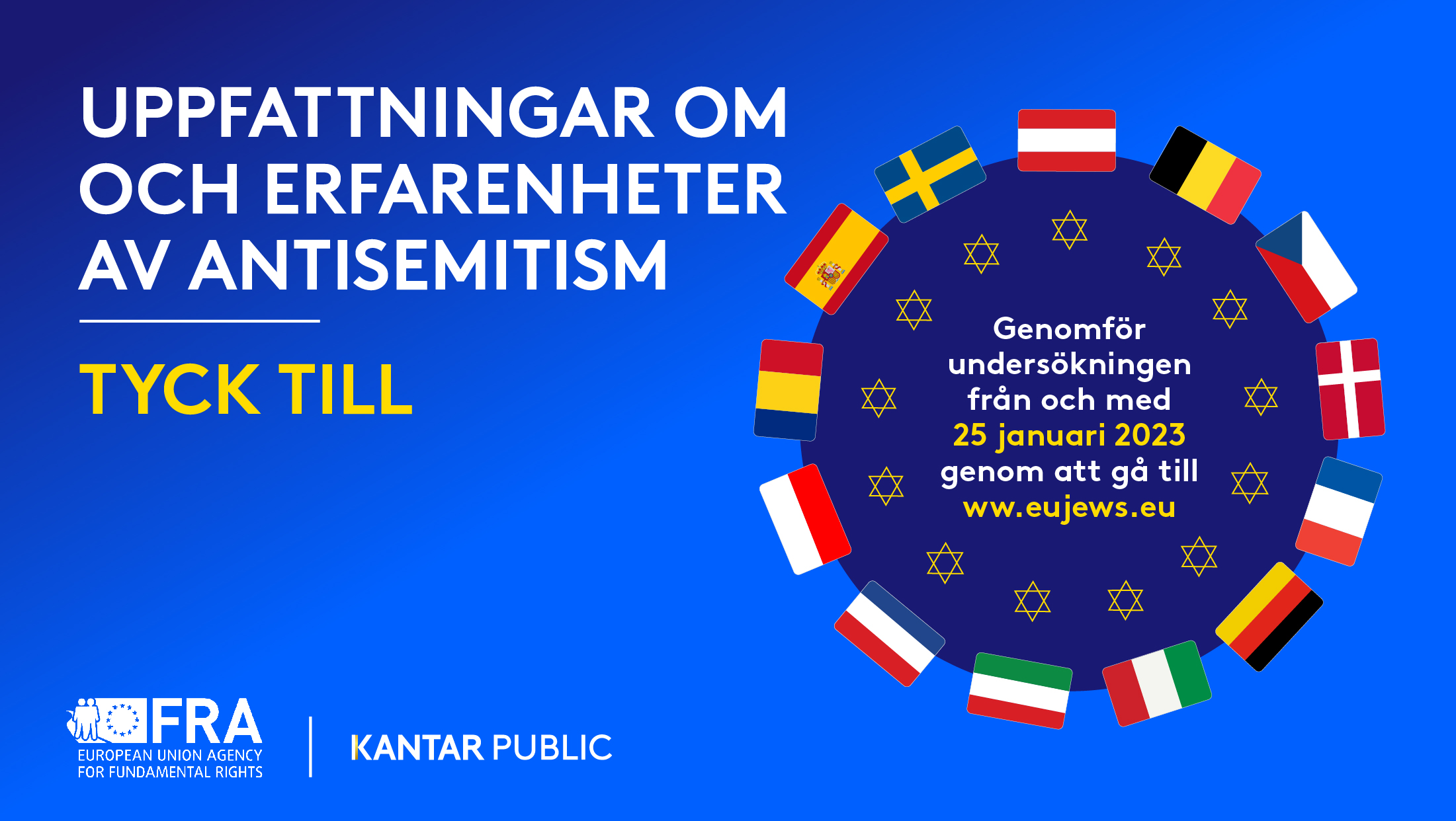 Europeisk enkät om antisemitism förlängs till 26 april